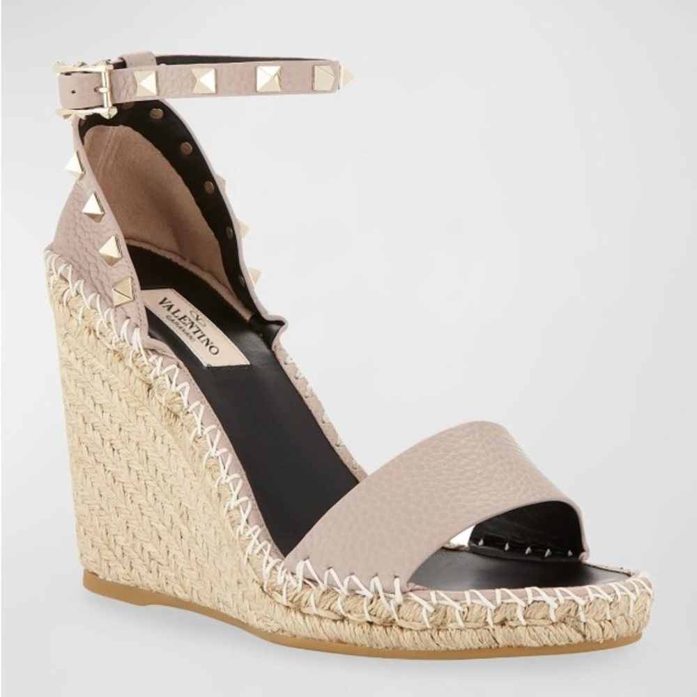 Valentino Beige Wedge Sandals size 36 (runs large)